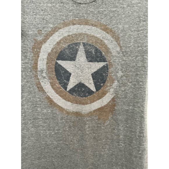 Marvel Graphic Tee Shield Small T-Shirt Logo Licensed Soft Gray Unisex Men Women - Picture 2 of 4